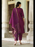 Purple Viscose Rayon Pant Suit 189468 Back View